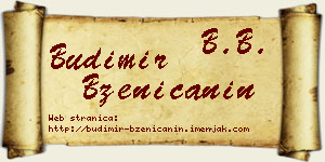 Budimir Bzeničanin vizit kartica